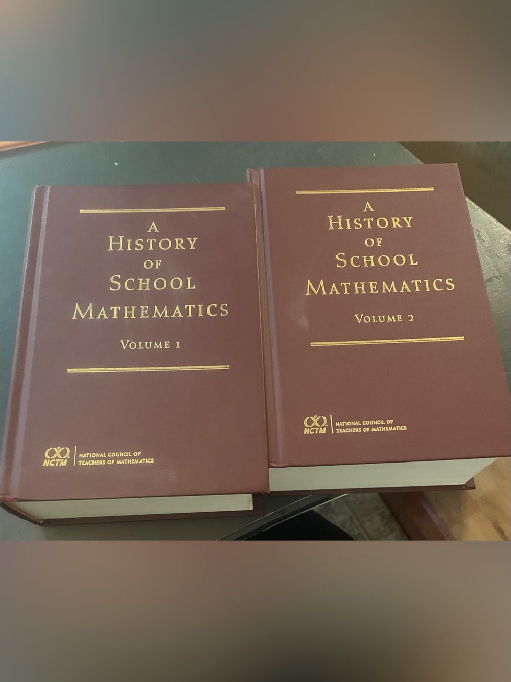 A History of School Mathematics Volume 1 and 2- Burgundy Hardcover books